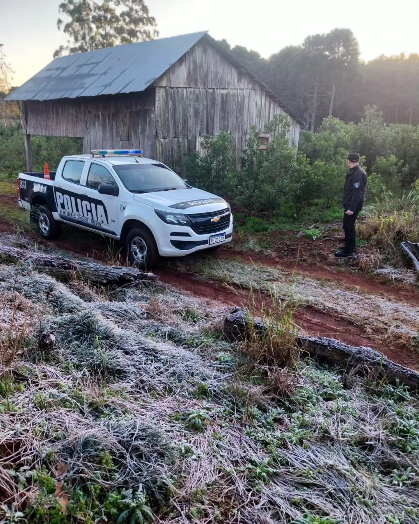 Refuerzan la presencia policial y asistencia ante las heladas en Misiones